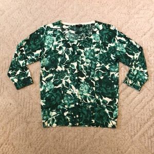 Talbots silk/cotton floral cardigan